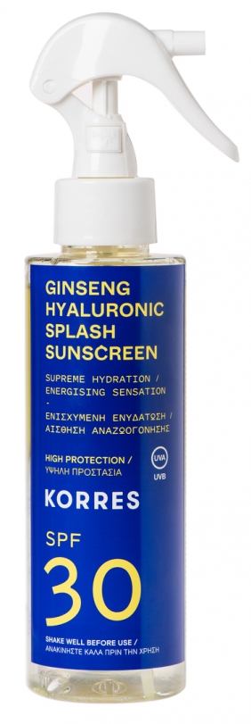 ΚΟΡΡΕΣ,GINSENG HYALURONIC SPLASH SUNSCREEN SPF30 ΔΙΦΑΣΙΚΟ ΑΝΤΗΛΙΑΚΟ ΓΙΑ ΠΡΟΣΩΠΟ ΚΑΙ ΣΩΜΑ 150ML